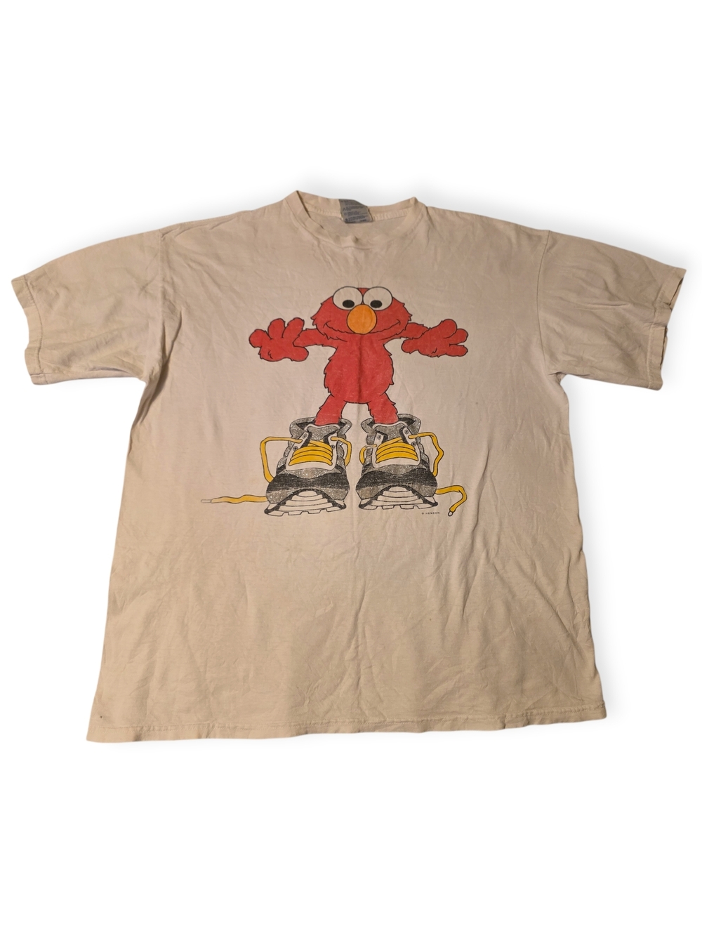 Vintage Elmo Graphic Tee – Sesame Street – Beige – Size L